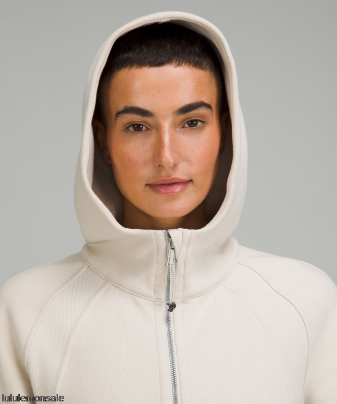 Lululemon Damen DELULU179 | Natur Elfenbein Scuba Oversized Hoodie Mit Halbem Reißverschluss